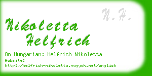 nikoletta helfrich business card